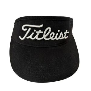 Titleist Golf Sport Black Visor Adjustable Cotton Tour Hat One Size